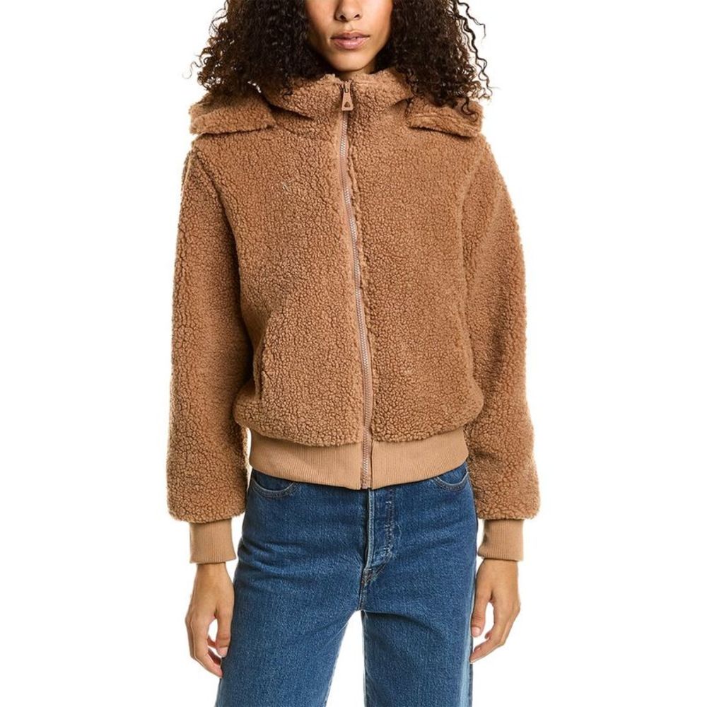 Urban Republic Sherpa Textured Hooded Bomber Jacket - Picture 3 of 4